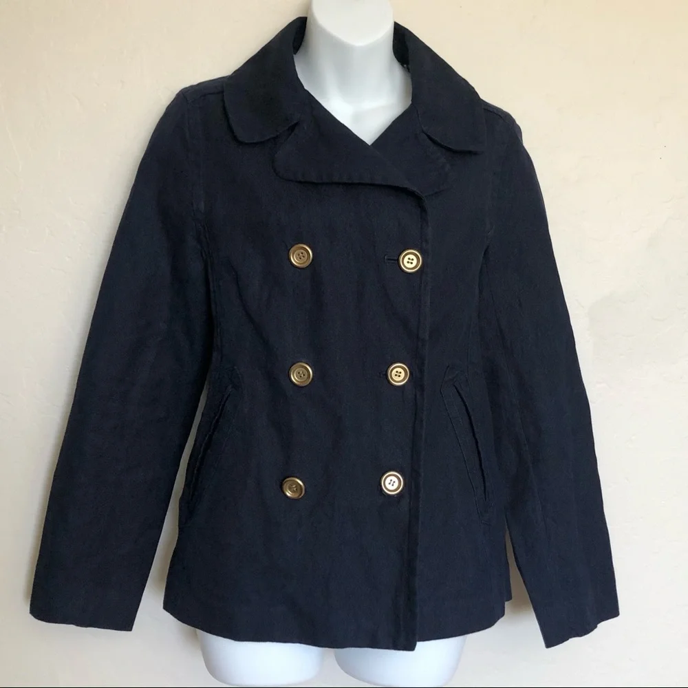 J.Crew Indigo Double Breasted Blazer Sz 8 - Picture 4 of 13